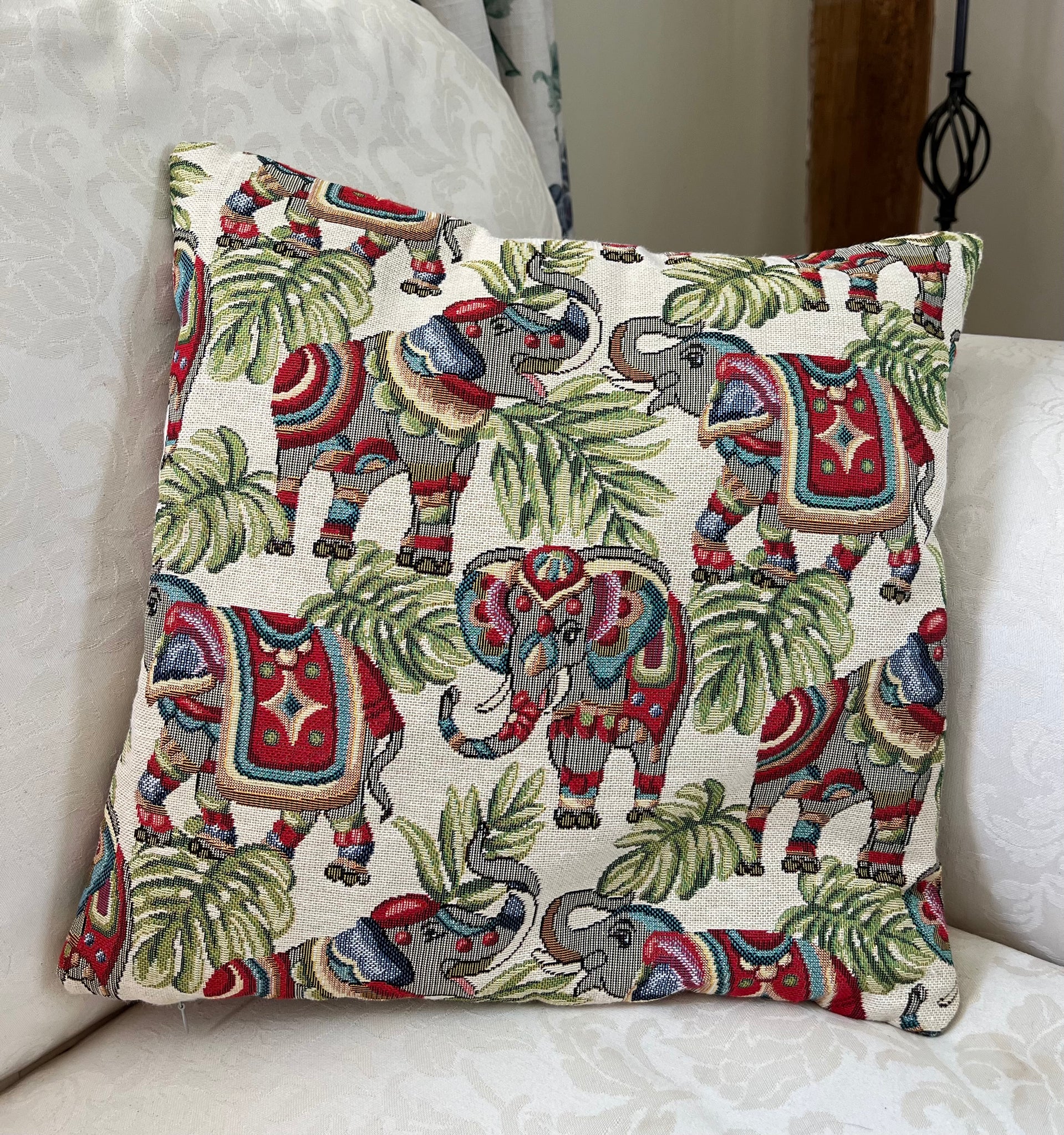 Tapestry Elephant Cushion