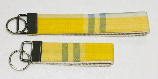 Yellow/Blue Stripes Key Fob